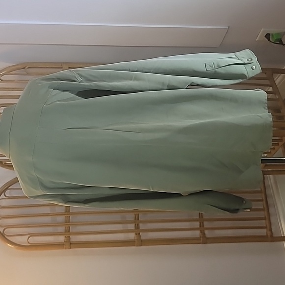 Tommy Bahama 100% silk olive green long sleeve shirt size XL 2 pockets vacation - Picture 7 of 14